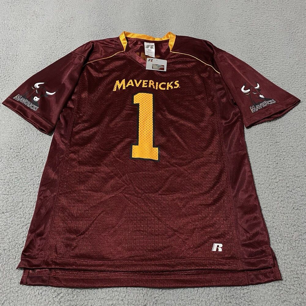 Colorado Mesa Mavericks Football Jersey Men Medium Burgundy Russell Athletic NEW